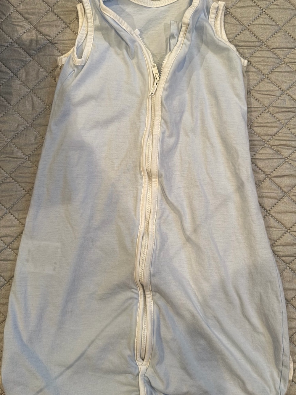 Neutral Baby Zip Sleep Sacks - Gray stripe, gray and Light Blue Licten - Picture 4 of 7
